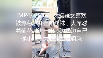 [MP4/ 253M] 大奶骚女喜欢被爆菊，开档黑丝袜，大屌怼着菊花进进出出，边操边自己揉小穴，大屁股上位骑乘