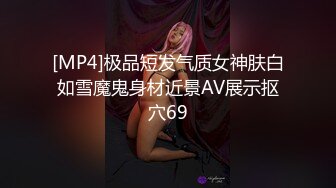 [MP4]极品短发气质女神肤白如雪魔鬼身材近景AV展示抠穴69