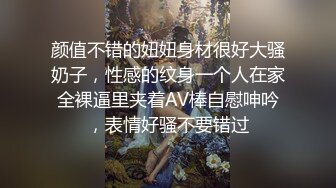 颜值不错的妞妞身材很好大骚奶子，性感的纹身一个人在家全裸逼里夹着AV棒自慰呻吟，表情好骚不要错过